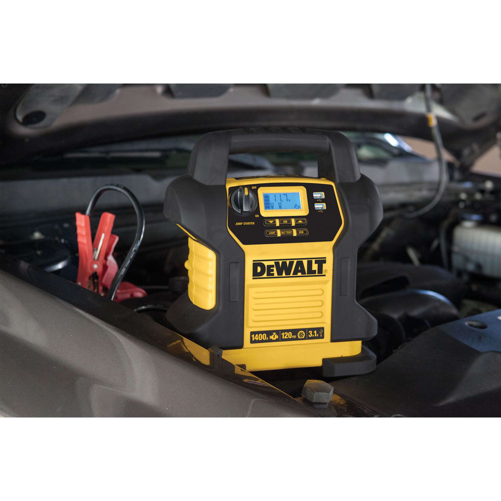 Professional jump starter starting vehicle.
