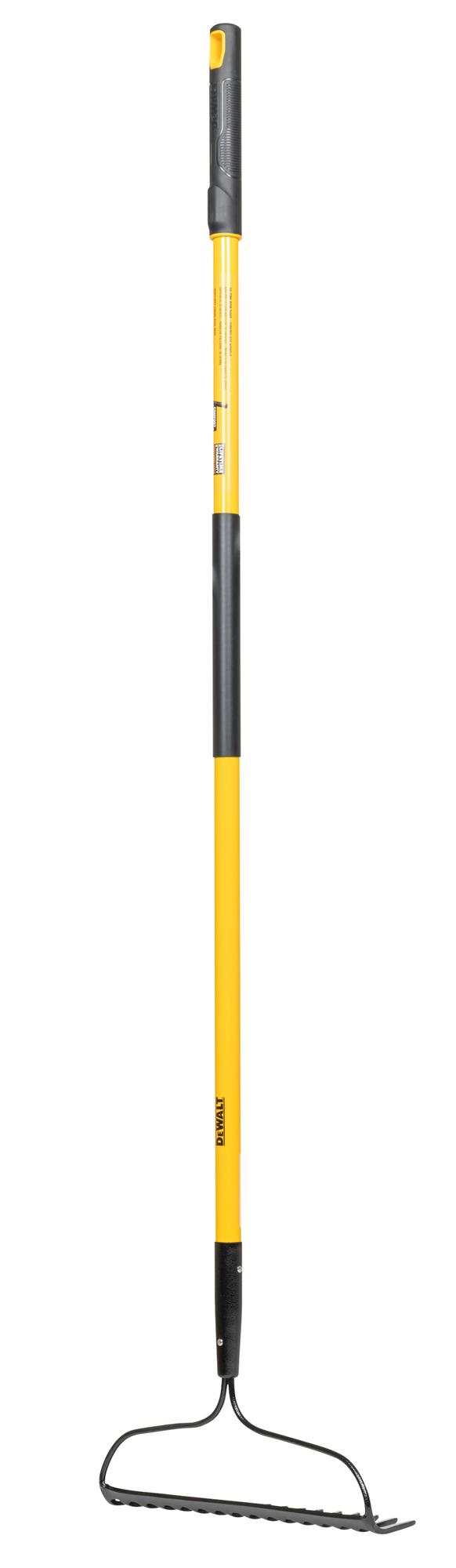 60 inch Fiberglass Handle 16-Tine Bow Rake on white background