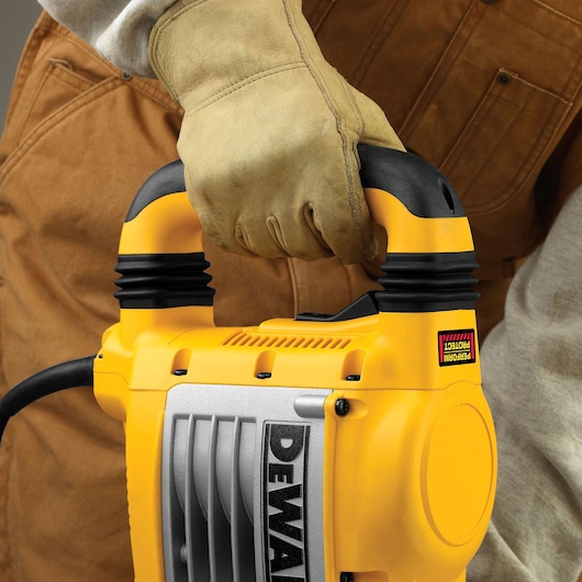 Close up  of SDS MAX demolition hammer with shocks