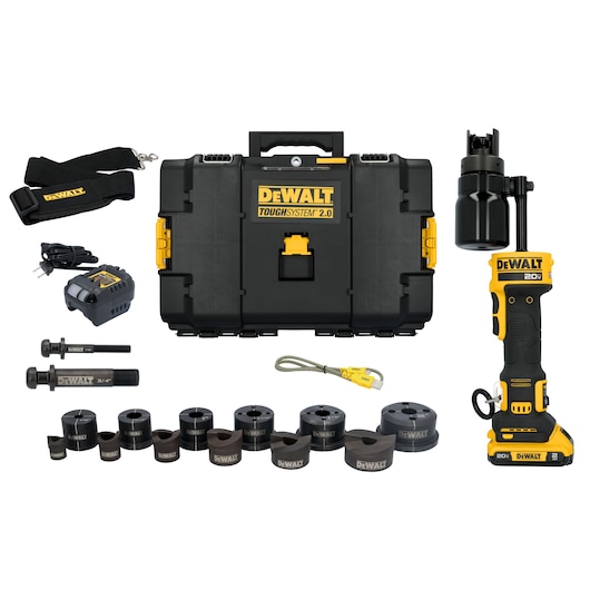 20V Max* Knockout Tool Kit with 1/2"-2" Punches and Dies on white background