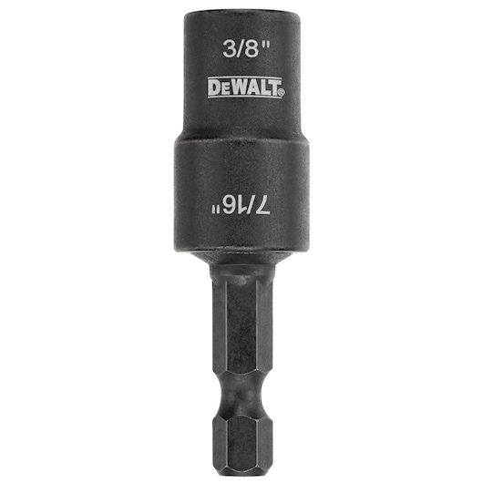 Profile of 3 eighths by 7 sixteenths inch double ended attached nut driver.