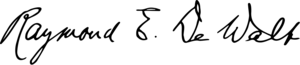 Raymond E DeWalt signature 
