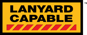 Icon for a DEWALT power tool with a Drop Prevention feature that is lanyard capable